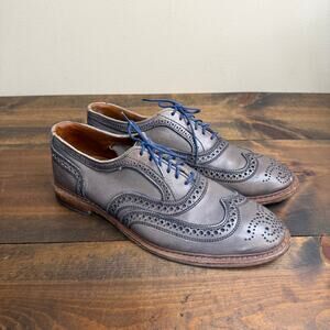 Allen Edmonds Men's Neumok 2.0 Grey Leather  Wingtip Oxford Shoes Size 10 D